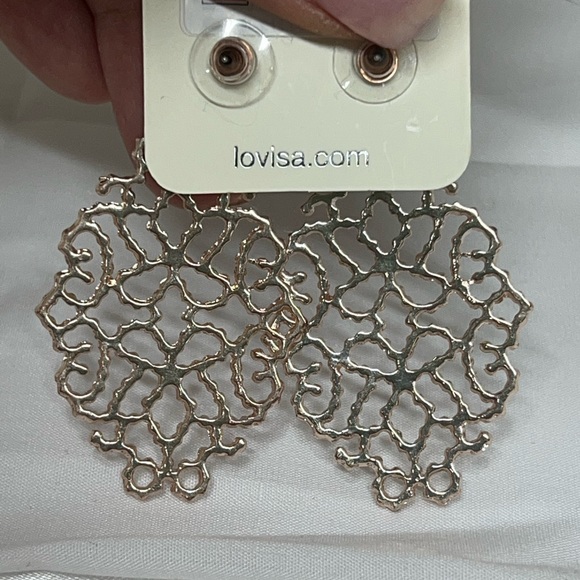 BRAND NEW ROSE GOLD BLING EARRINGS - Picture 3 of 3